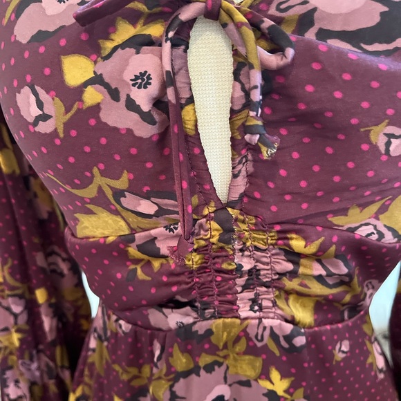 NWT FREE PEOPLE PURPLE COM LONG SLEEVE MINI DRESS❤️❤️❤️❤️ - Picture 15 of 16